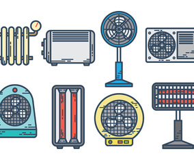 Free heater icons vector