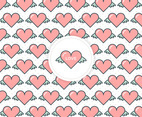 Free Flying Hearts Love Vector Background