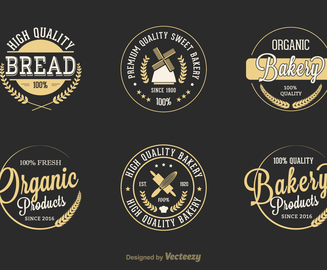 Free Retro Bakery Vector Labels