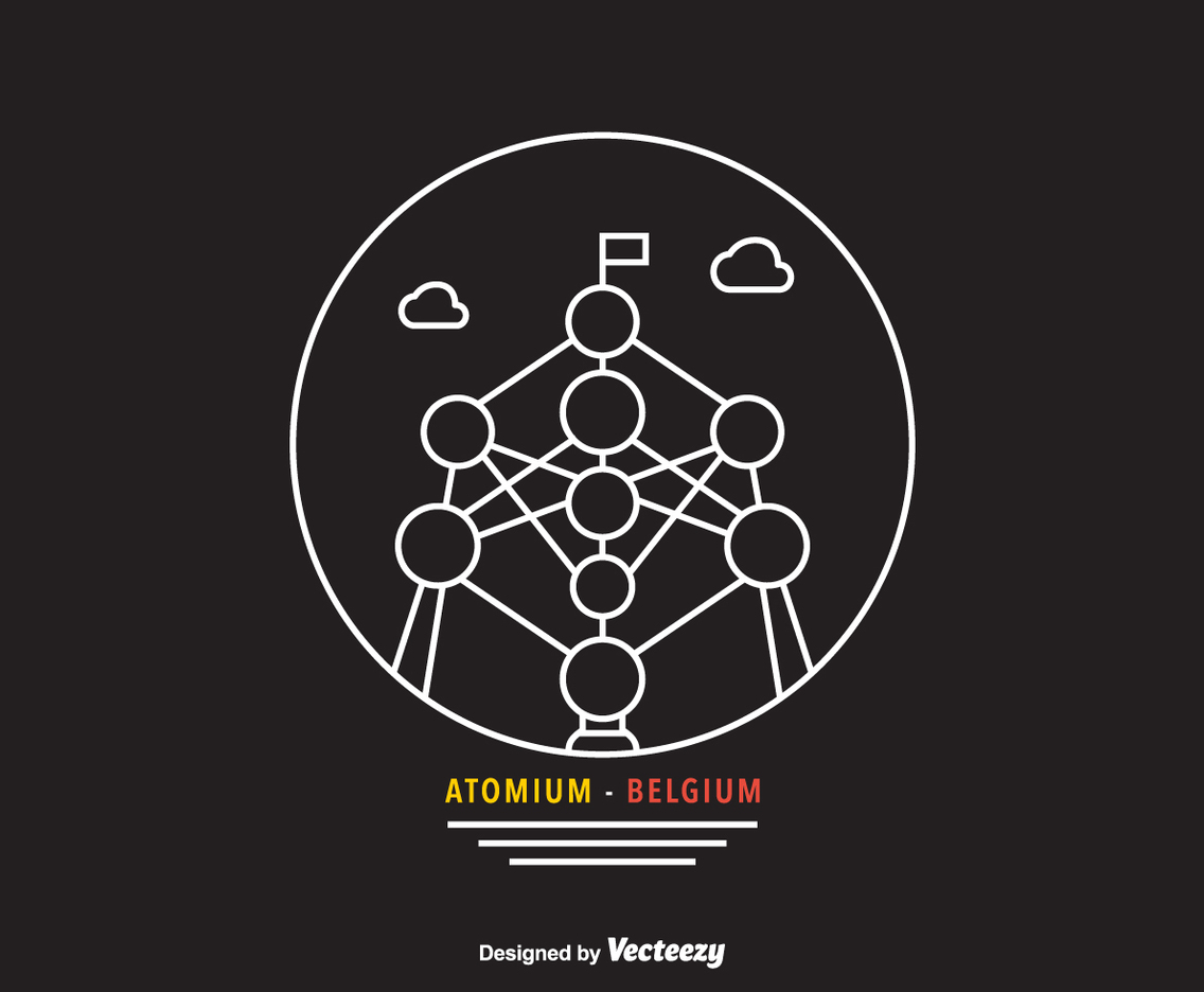Free Atomium Vector Line Art