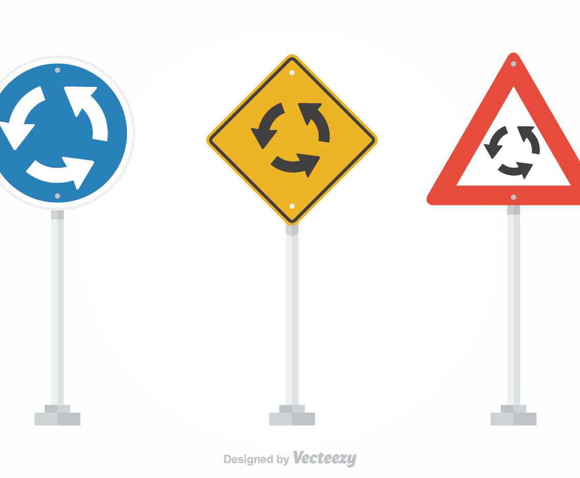 Free Vector Roundabout Traffic Signs
