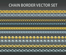 Chain border vector set