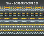 Chain border vector set