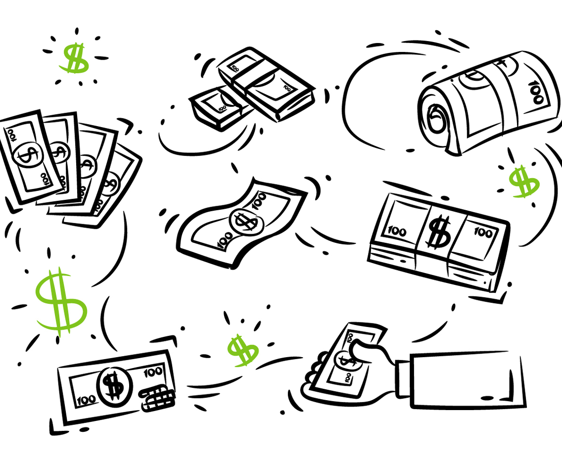 100 Dollar Doodle Sketch