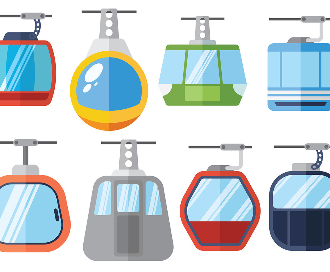 Free cable car icons vector