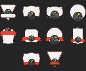 Lawn Bowls Template Icon Set