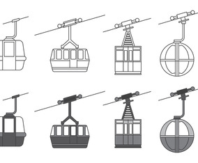 Cable car icons