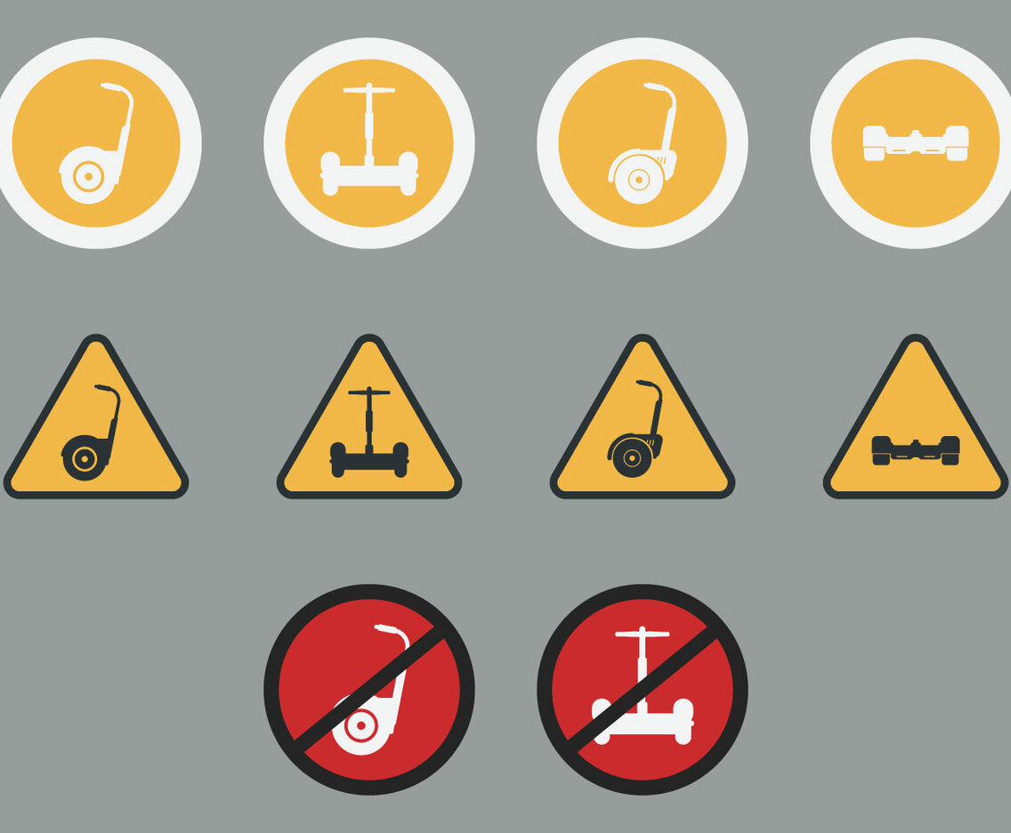 Segway Signs Icon Set