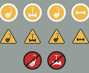 Segway Signs Icon Set