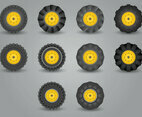 Tractor Tire Icon Set