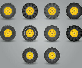 Tractor Tire Icon Set