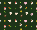 Free Farm Animals Pattern Vector
