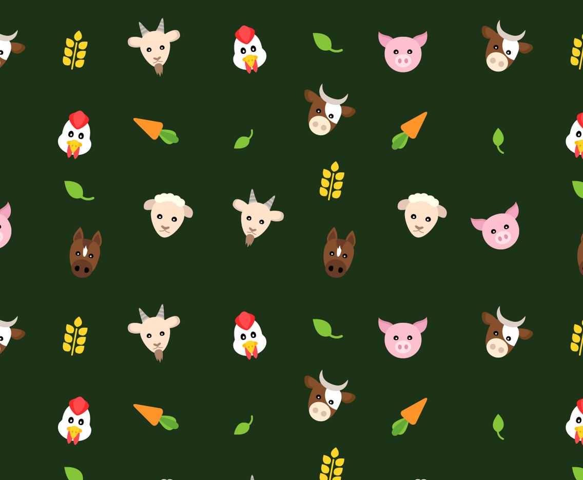 Free Farm Animals Pattern Vector