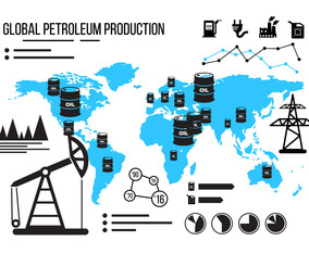 Oil Field Vector Infographics