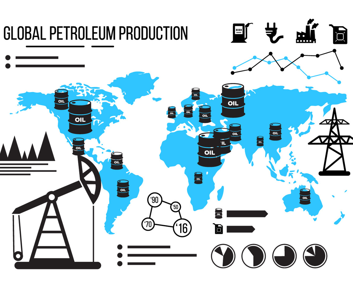 Oil Field Vector Infographics