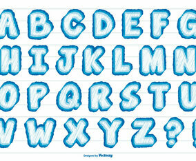 Cute Scribble Style Alphabet