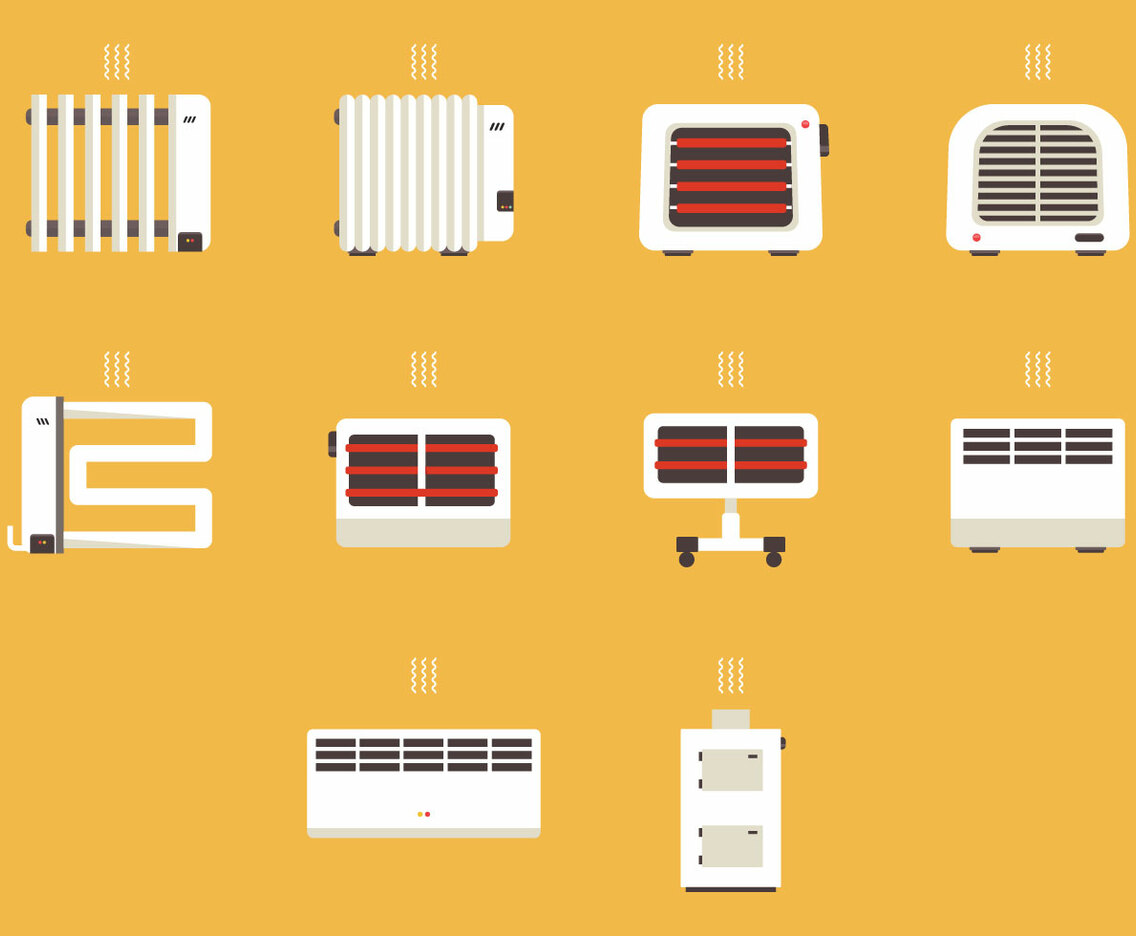 Heater Device Icon Set