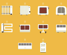 Heater Device Icon Set