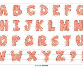 Cute Scribble Style Alphabet Set