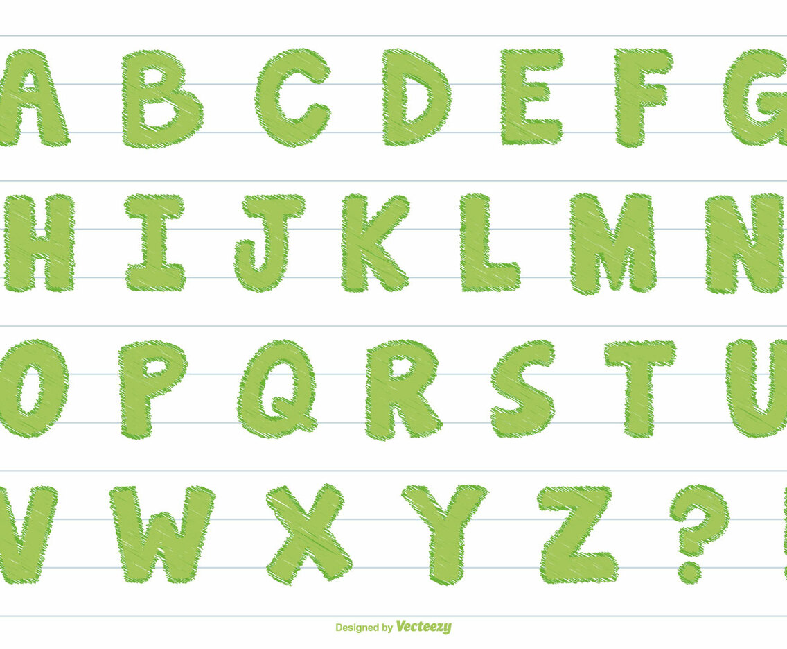 Cute Scribble Style Alphabet Set
