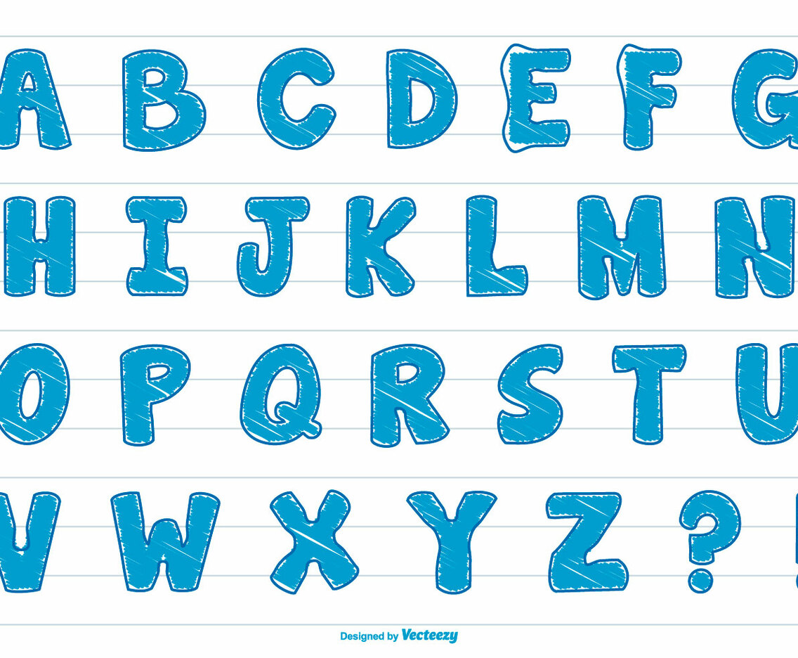 Cute Scribble Style Alphabet Set