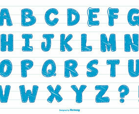 Cute Scribble Style Alphabet Set