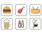 Vector Set of Icons for Family Picnic