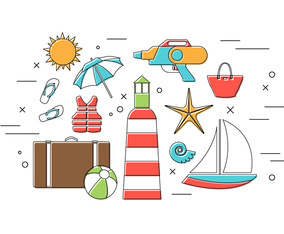 Vector Set of Summer Icons