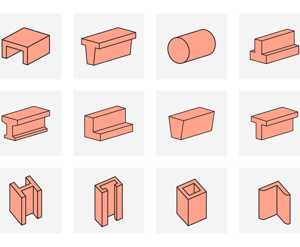 Vector Illustration of Steel Beams