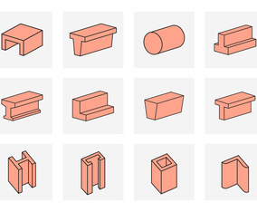 Vector Illustration of Steel Beams