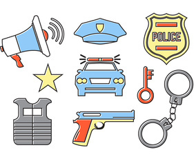 Police Accessories in Vector