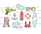 Vector Set of Summer Icons
