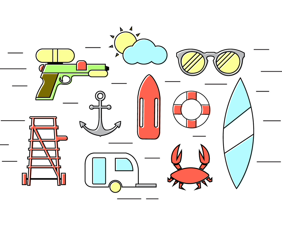 Vector Set of Summer Icons