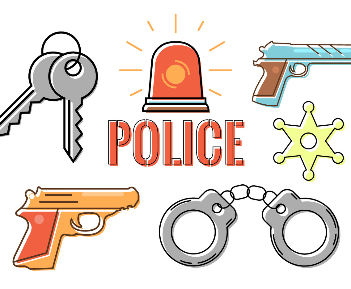 Police Accessories in Vector