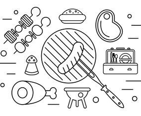 Family Picnic Illustration in Vector