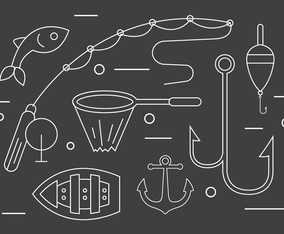 Vector Set of Fishing Tools