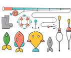 Vector Set of Fishing Tools