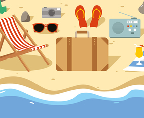Free Summer Beach Vector Illustration