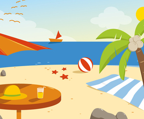 Free Summer Beach Vector Illustration