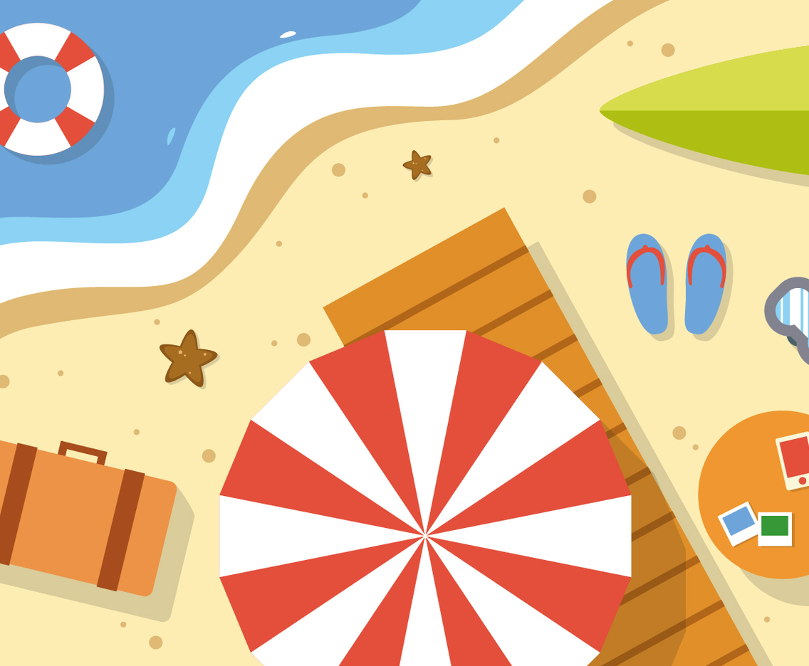 Free Summer Beach Vector Illustration