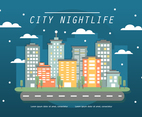 Free Flat Cityscape Vector Illustration