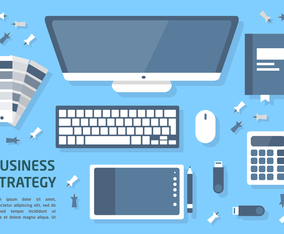 Free Flat Business Strategy Vector Illustration