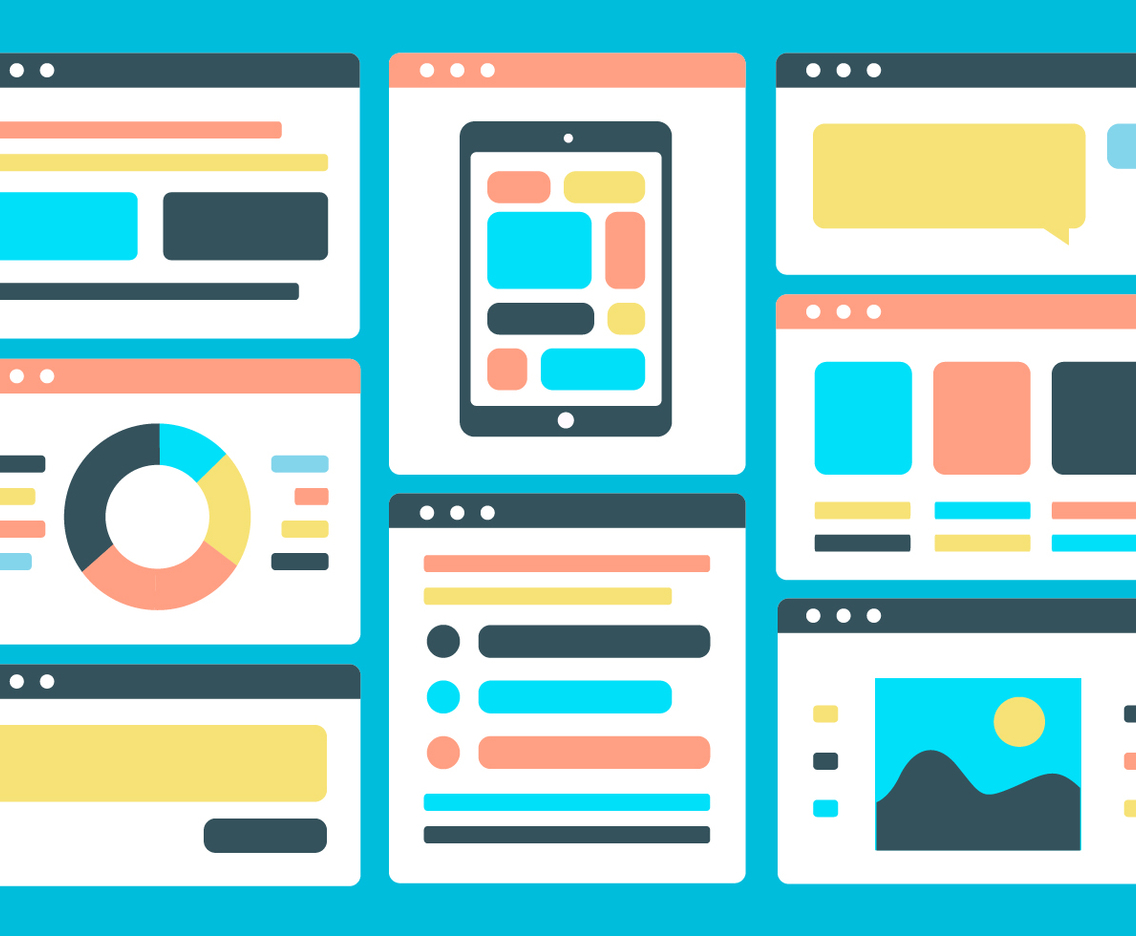 Free Flat Website Layout Vector Background