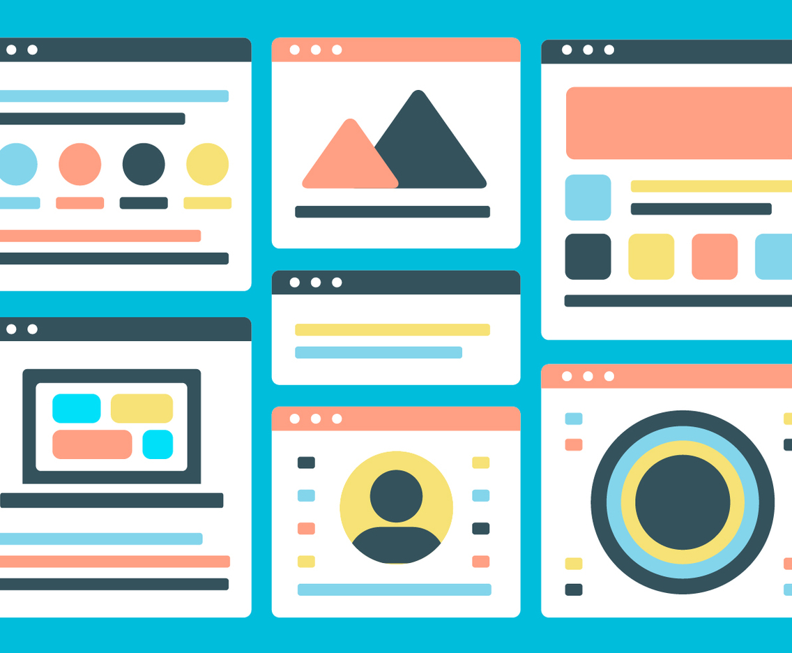 Free Flat Website Layout Vector Background Two