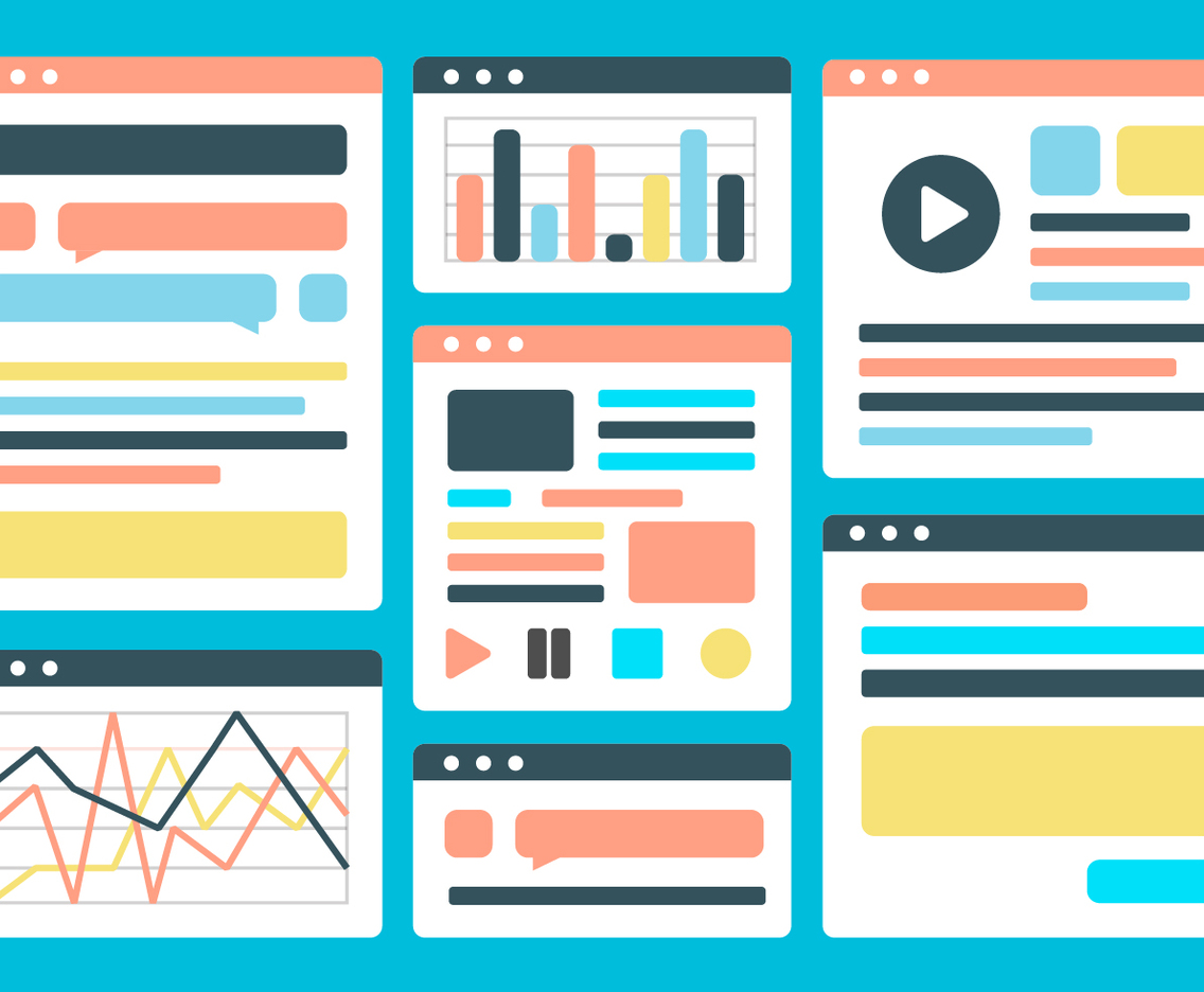 Free Flat Website Layout Vector Background