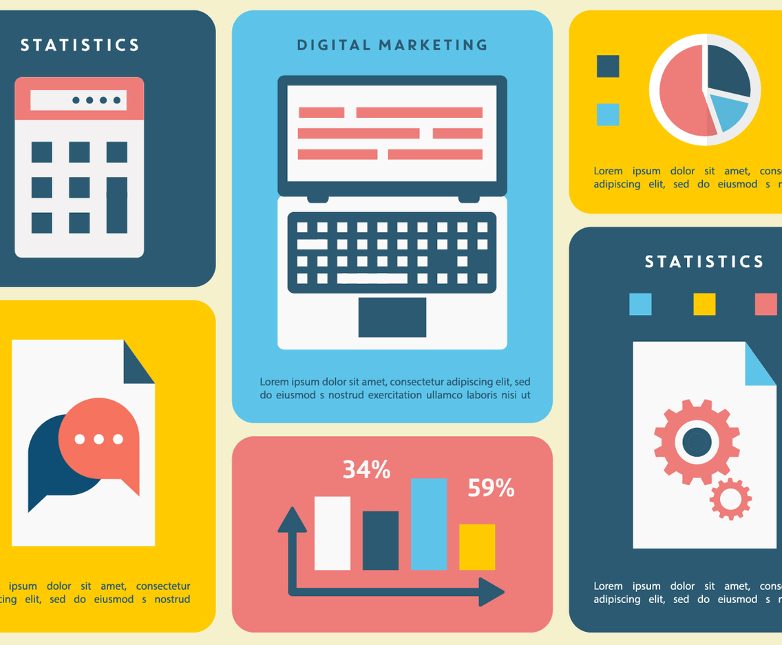 Free Flat Digital Marketing Vector Illustration
