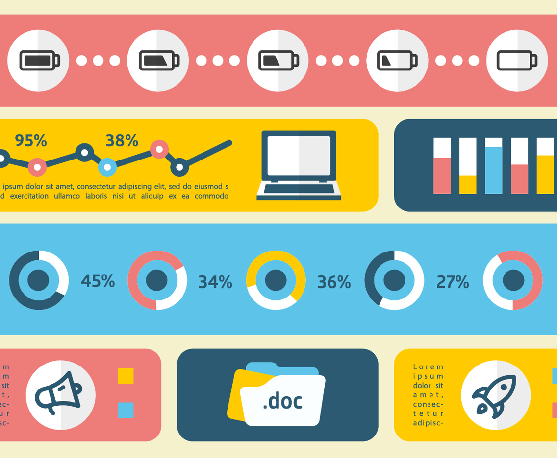 Linear Flat Digital Marketing Vector Illustration