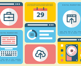 Free Flat Digital Marketing Vector Infography