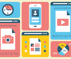 Free Flat Digital Marketing Vector Illustration