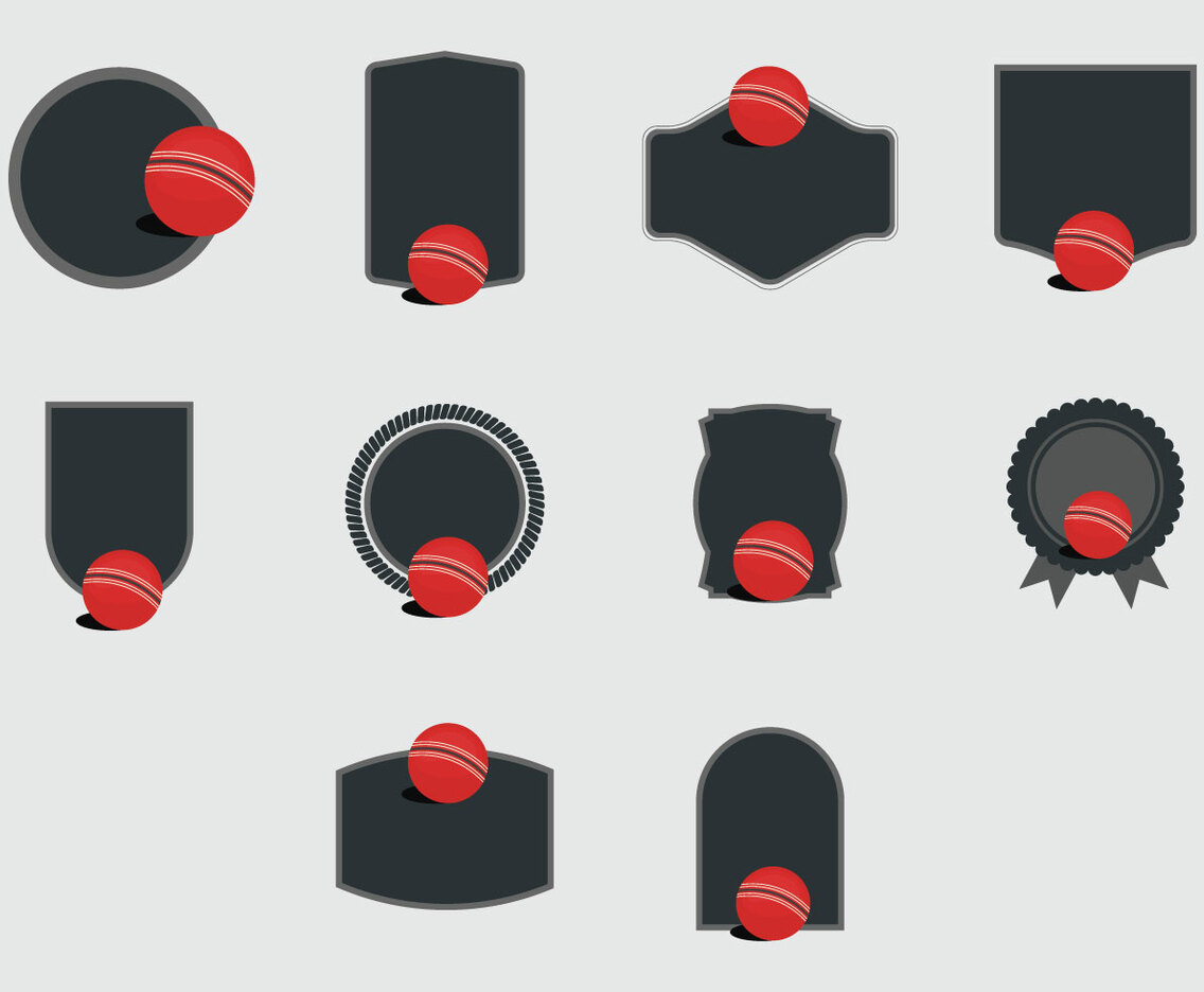 Lawn Bowls Template Badge Vector Set